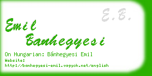 emil banhegyesi business card